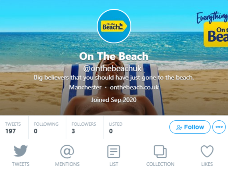 On The Beach issues warning over fake Twitter account