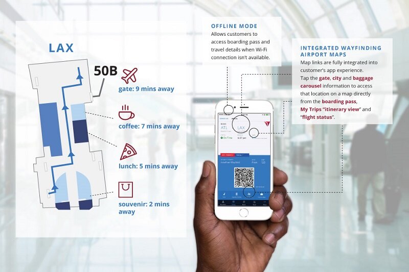 Wayfinding maps and offline capability added to Fly Delta app