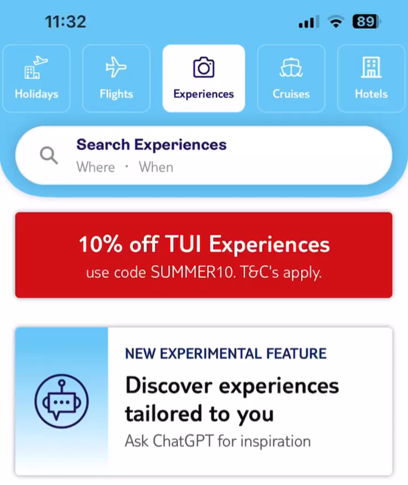 TUI brings ChatGPT to its mobile app in UK